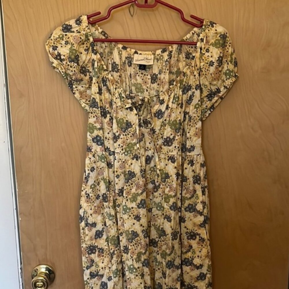 Floral puff sleeve boho dress